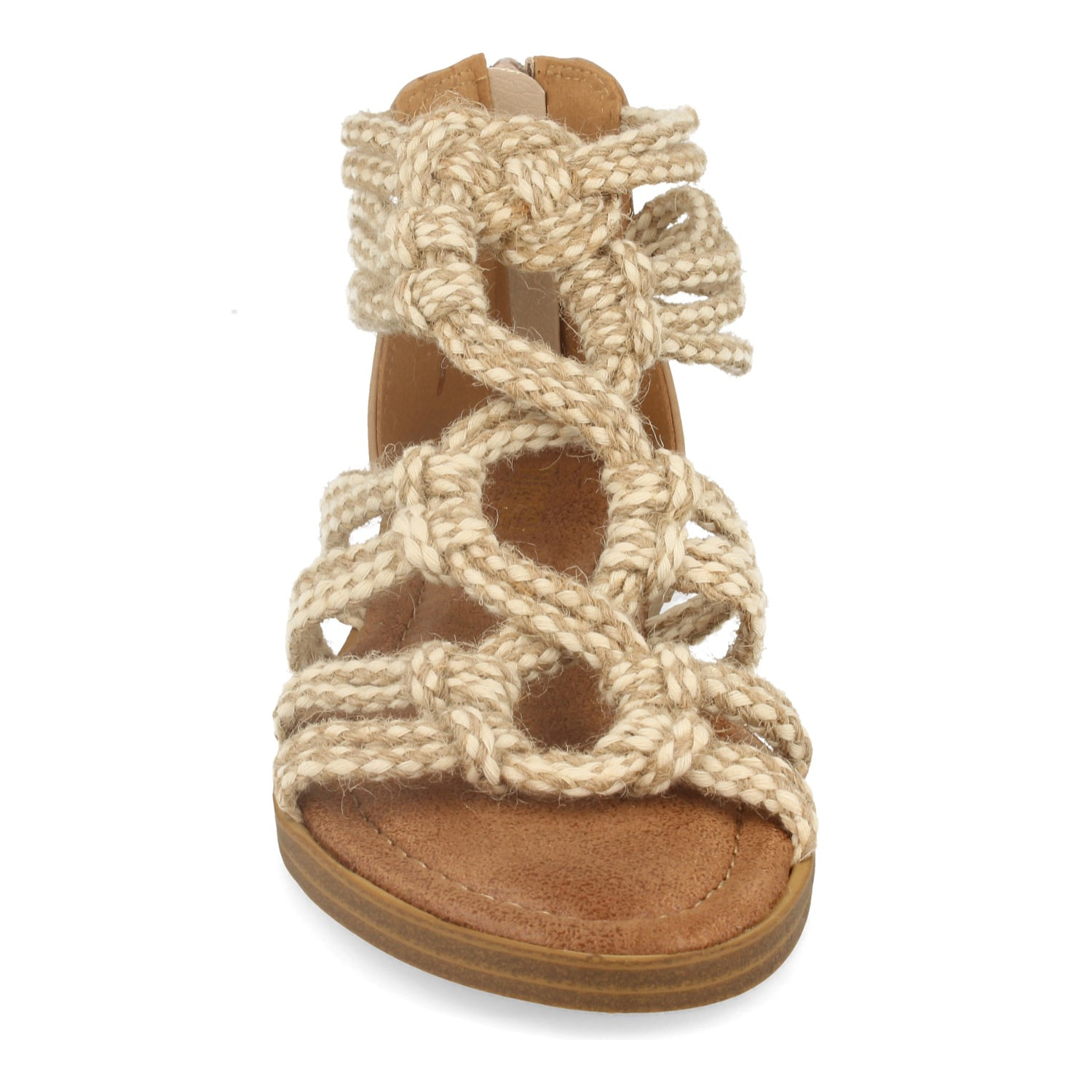 Sandalia Plana Estilo Bohemio con Cremallera
