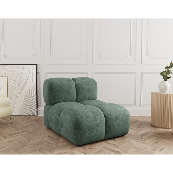 Grace - module d'assise sans accoudoir en velours texturé - Vert