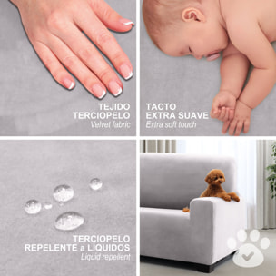 Funda TERCIOPELO ANTI MANCHAS Multi elástica para CHAISE LONGUE modelo VERONICA