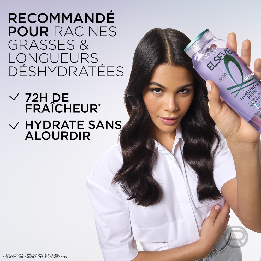 Lot de 12 - L'Oréal Paris Elseve Hyaluron Pure Shampooing Purifiant 72H 250ml