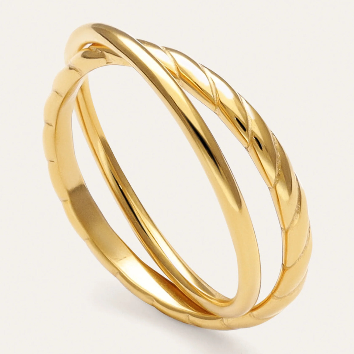 Anello Story Acciao Placcato Oro