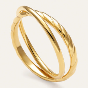 Anello Story Acciao Placcato Oro