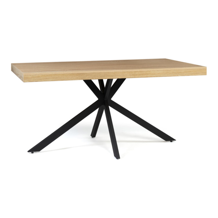 Table à manger Spider bois et noir 160cm