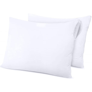 Lot de 2 protège oreiller éponge imperméable anti-acariens 50 x 70 cm