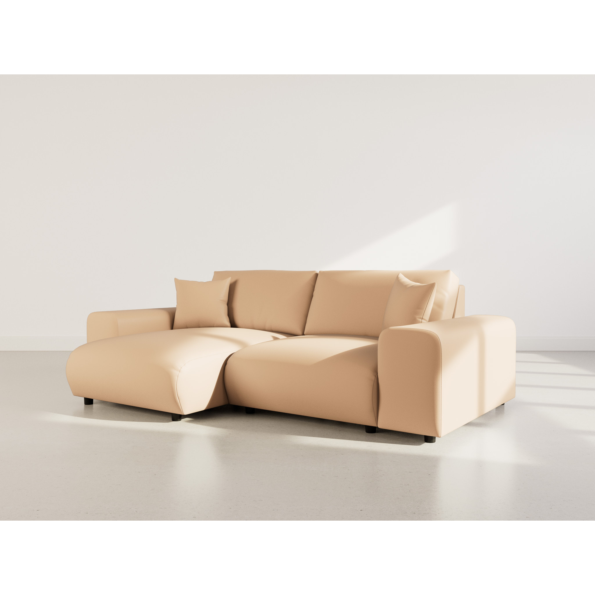 Garance - canapé d'angle réversible 4 places en simili - Taupe