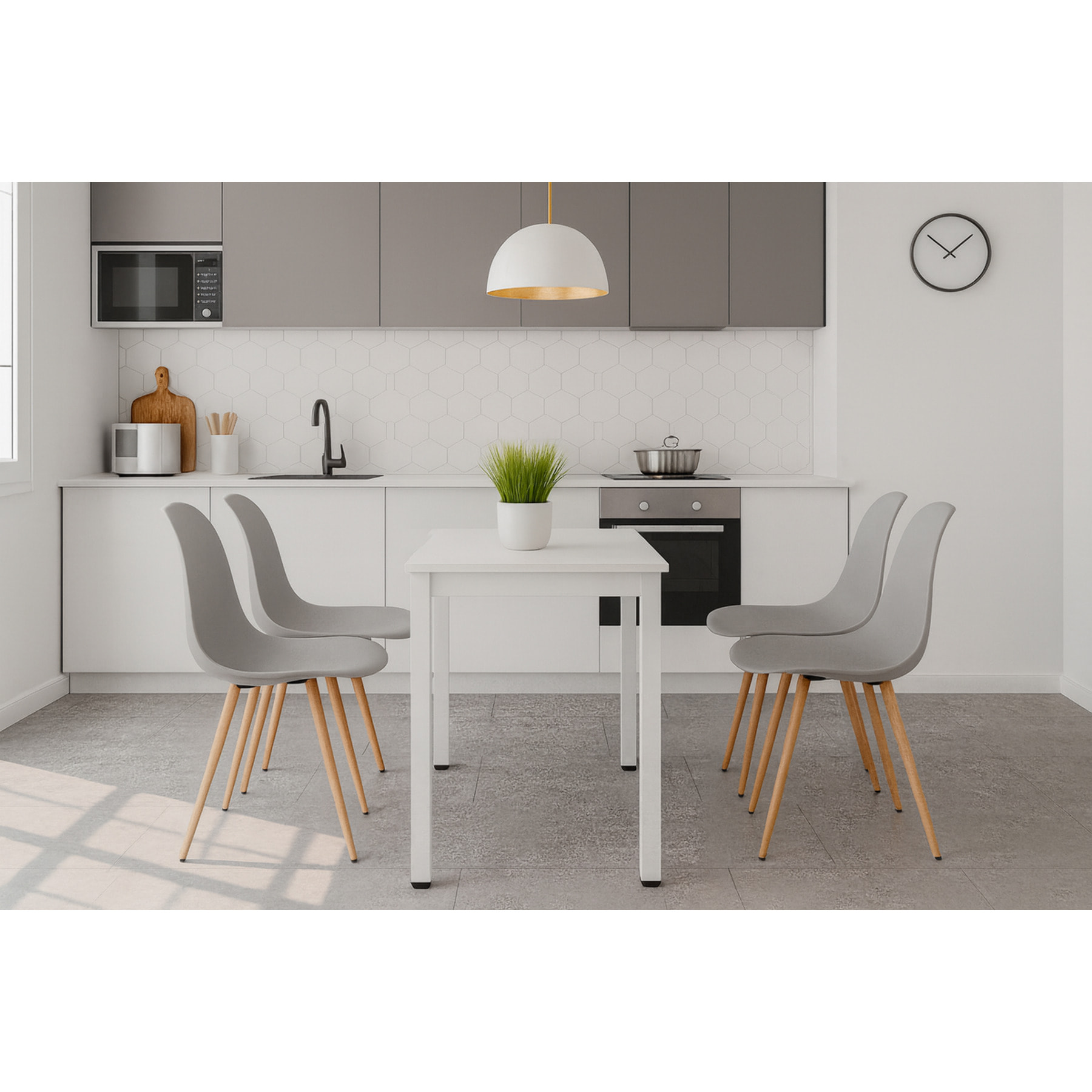 Tavolo rettangolare Tessa 120x60 cm in bianco minimal