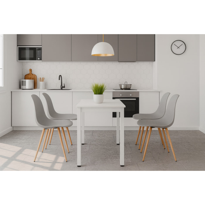 Tavolo rettangolare Tessa 120x60 cm in bianco minimal