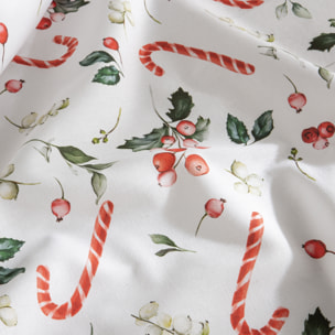 Nappe nöel anti-tâches 100% coton SWEET ROUGE