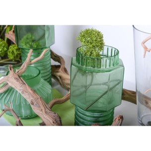 Vaso Multiforme H.41 Cm - Pezzi 1 - 17,5X41X17,5cm - Colore: Verde - Bianchi Dino - Vasi E Cont. Vetro, Alzate