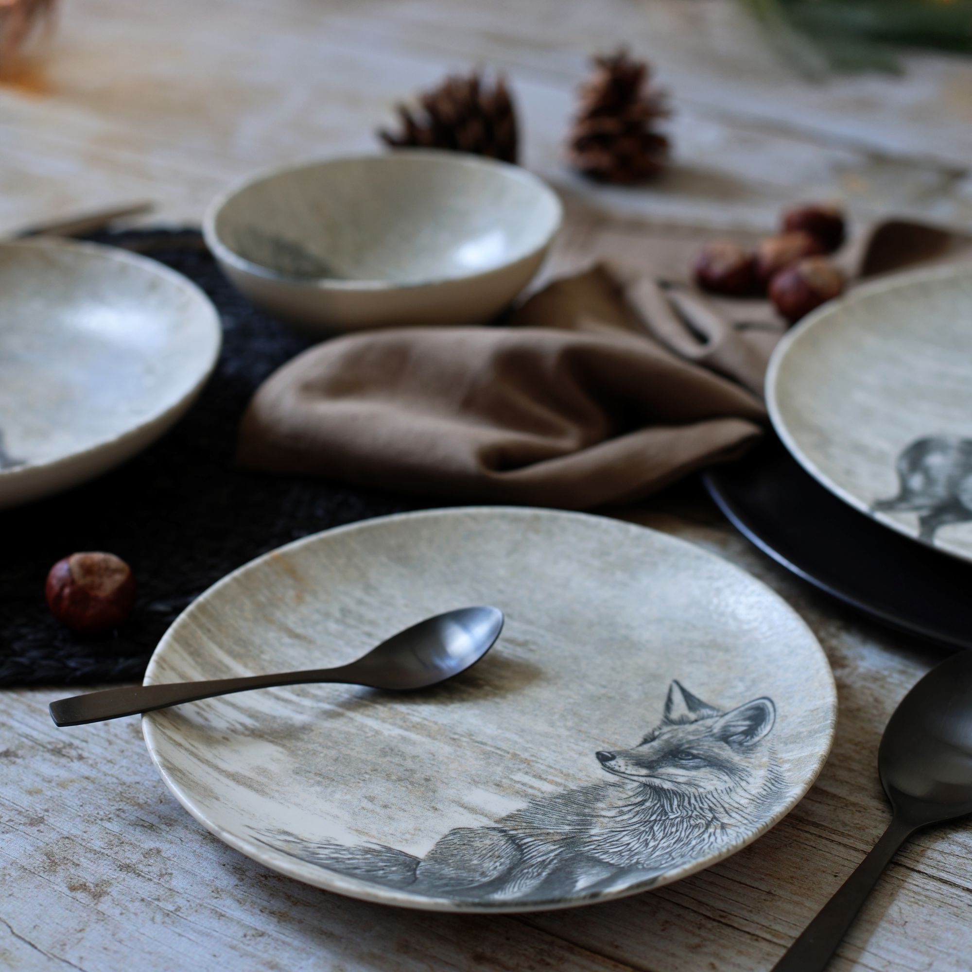 Lot de 6 assiettes à dessert en porcelaine 21cm LACHAT