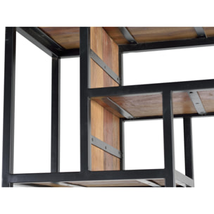 Librería de Madera Reciclada 80 Cm Estilo Industrial Vintage