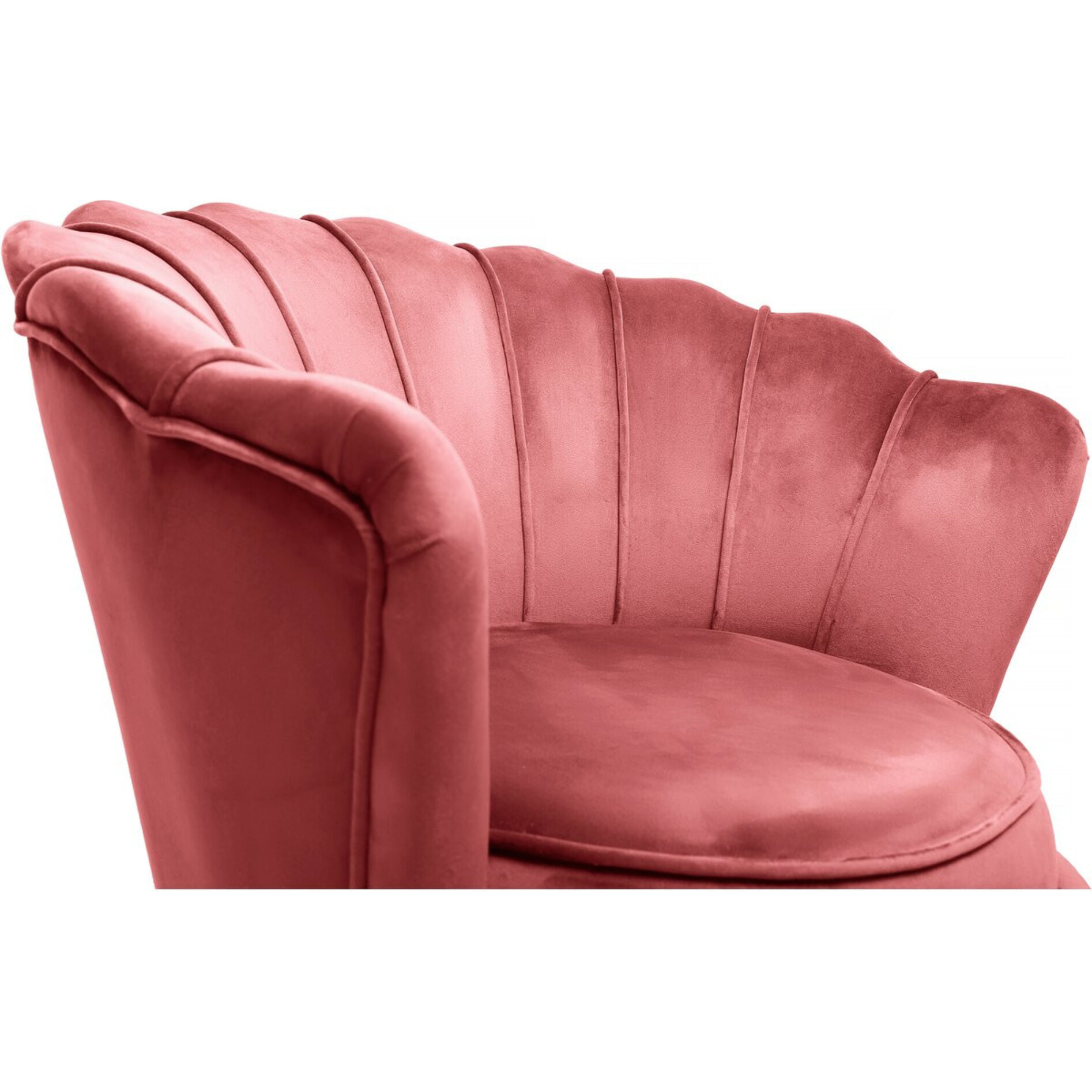 Fauteuil velours "Floria" - 70 x 73 x 76 cm - Rose