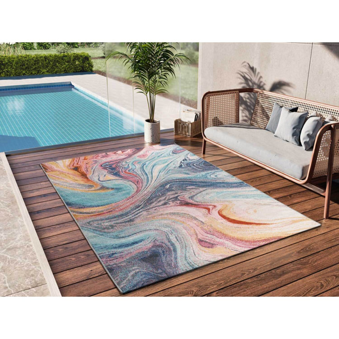 SAMARA Alfombra de exterior abstracta en multicolor, varias medidas disponibles