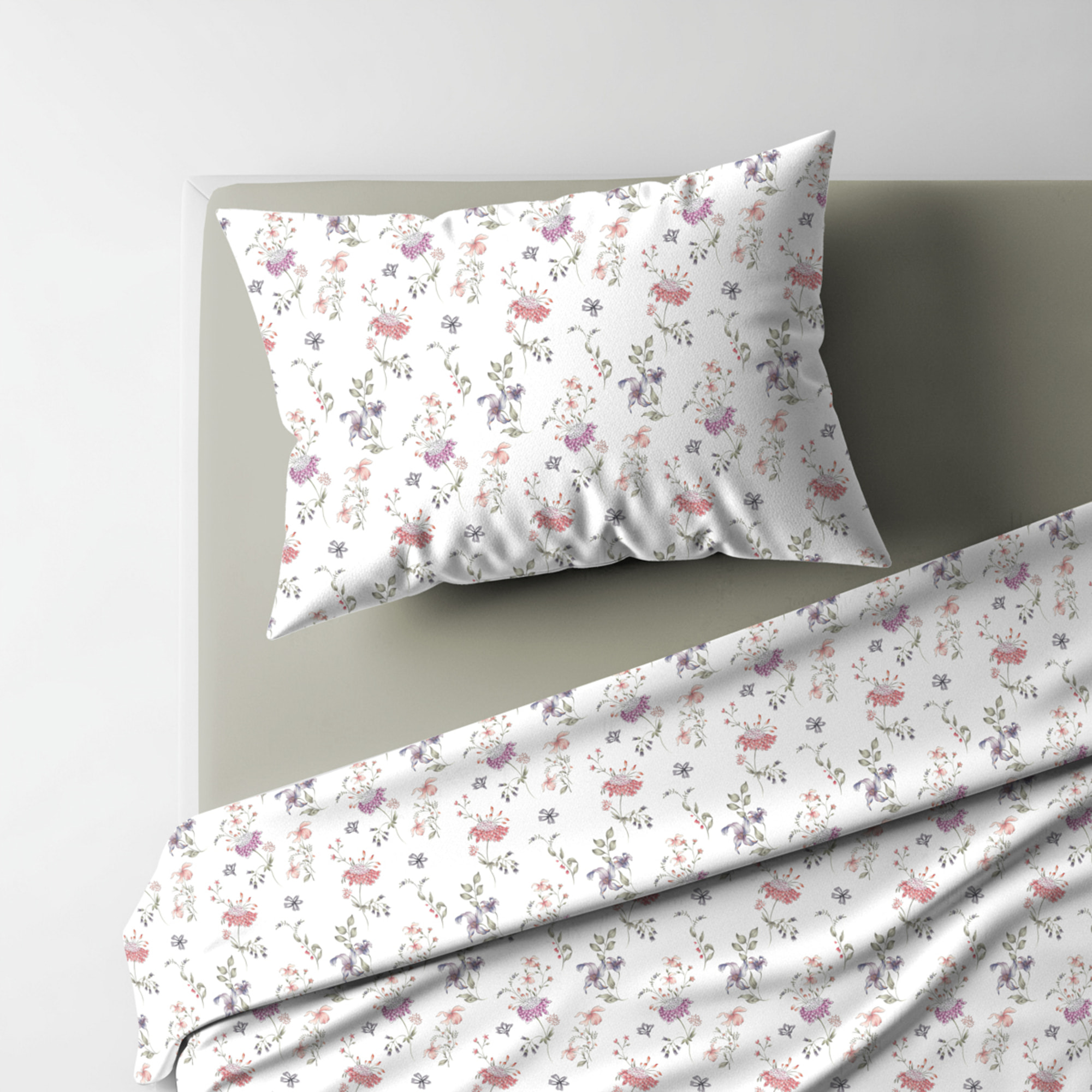 UNO CASA DESIGN Completo Letto Dec.Faldo_Piazza e mezza_Bianco