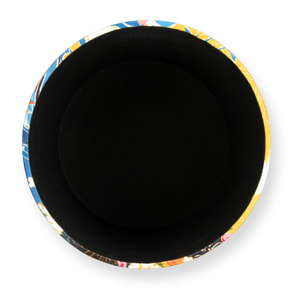 Pouf contenitore Excelsa Kimono in velluto e legno 39x39x43 cm multicolore