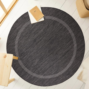 FARO - Tapis rond intérieur extérieur à motif Noir
