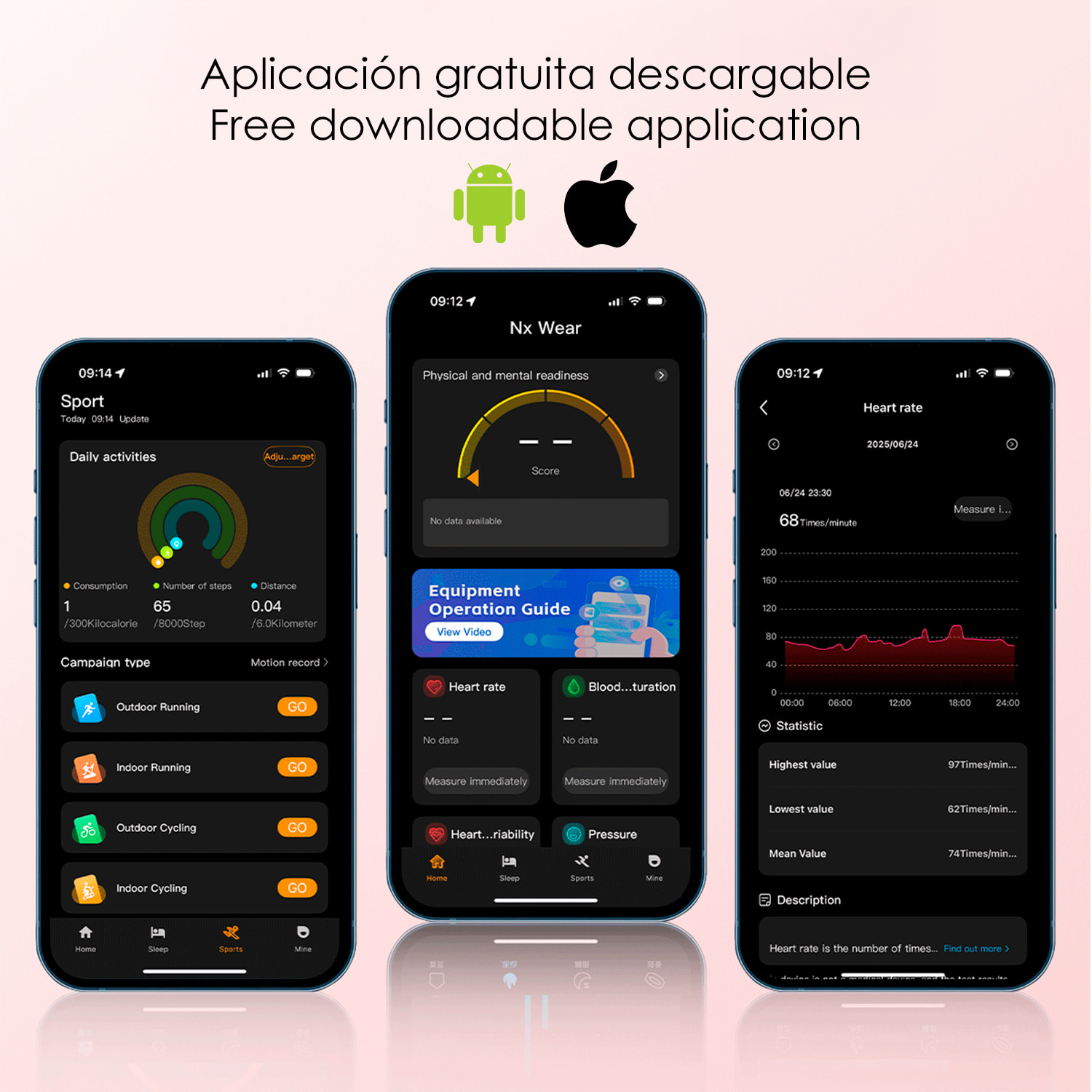 Smartband B3 con monitor intelligente della frequenza cardiaca, sonno e modalità sport.