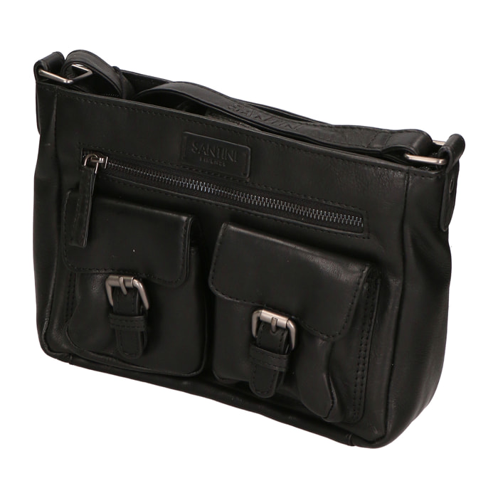 Borsa a tracolla unisex in Vera Pelle Borsa Fashion 27x19x10 cm