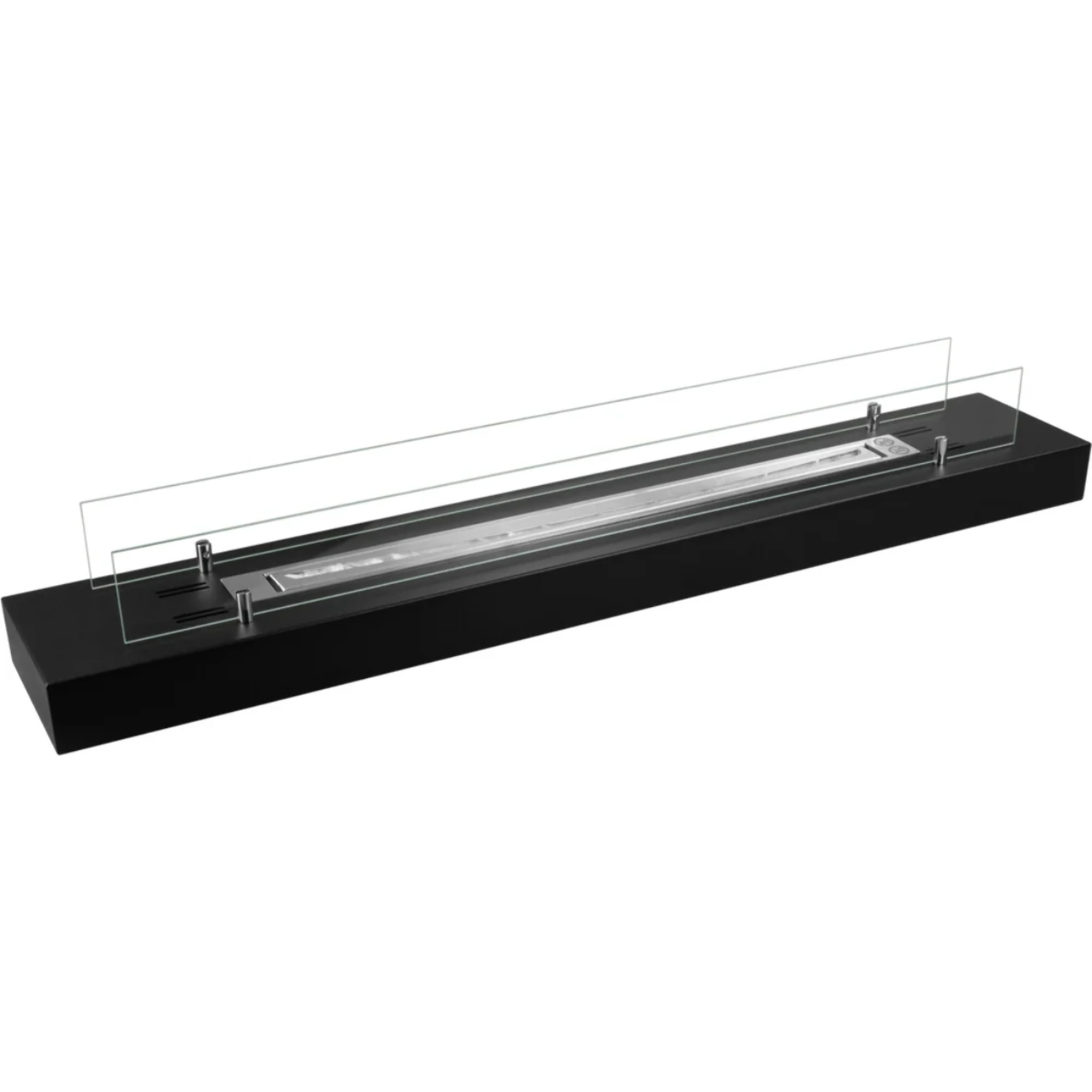 Camino A Bioetanolo Da Appoggio 120x19,4x21 cm con Bruciatore 1lt in Acciaio Inox Nero