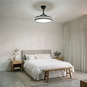 Ventilador de Techo con Luz LED, 4 Aspas Retráctiles y Mando a Distancia InnovaGoods