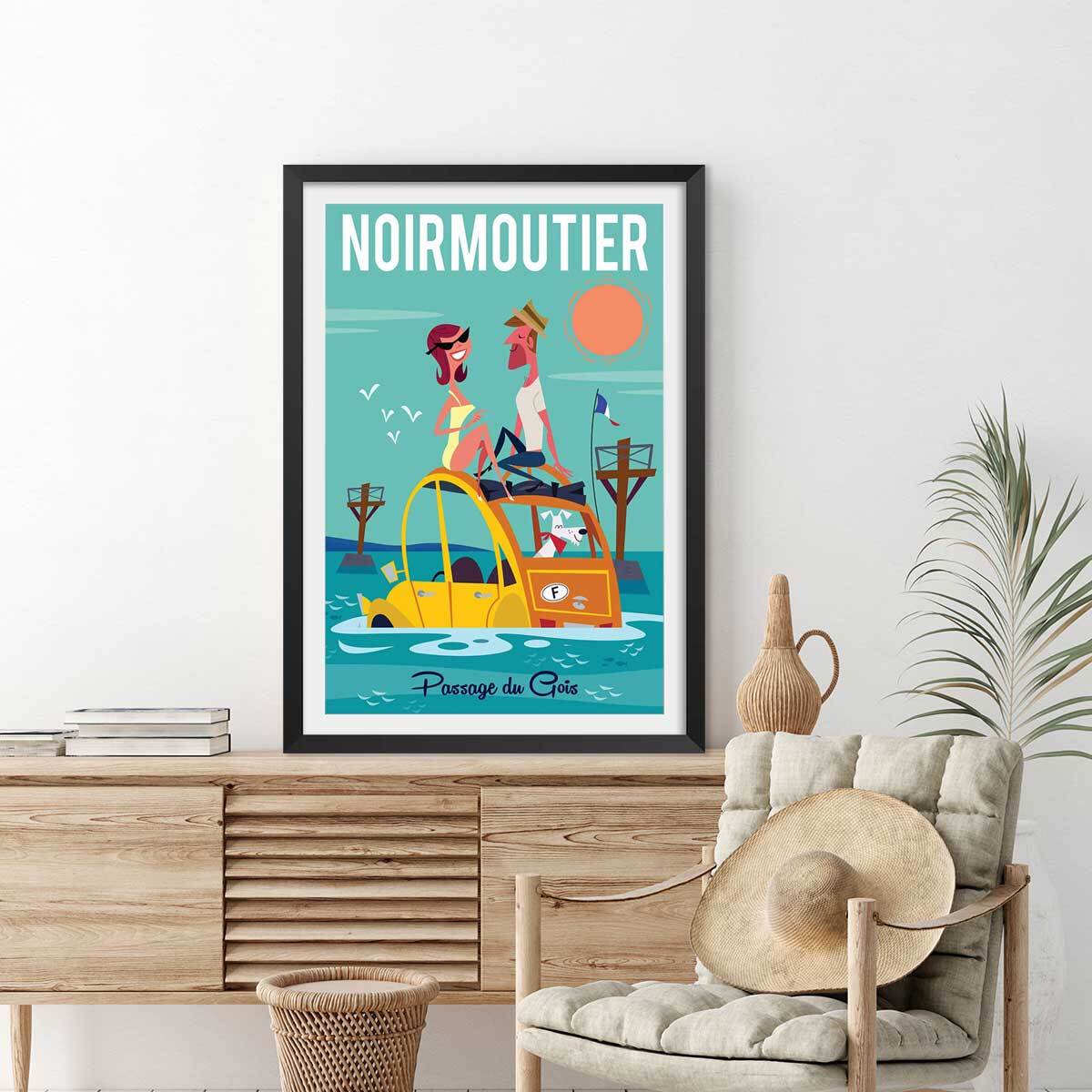 Affiche Noirmoutier Affiche sous cadre noir
