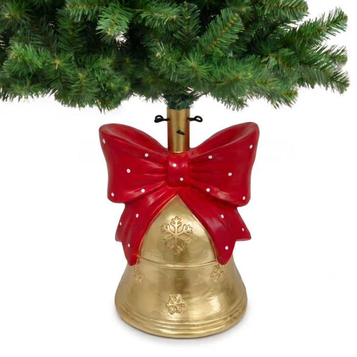 Base per albero di Natale a campana con fiocco in magnesio e ferro - Multicolore