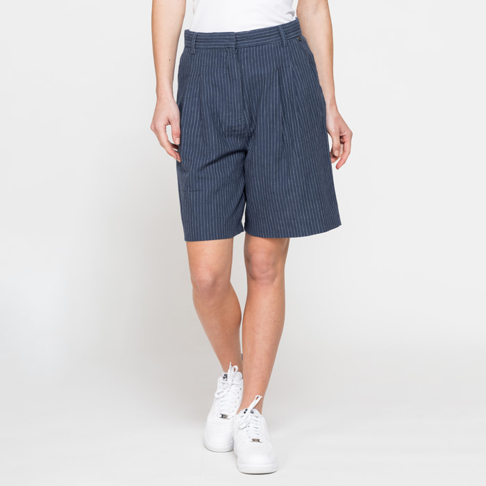 BERMUDA CON PIEGHE IN IN TESSUTO LINO COTONE