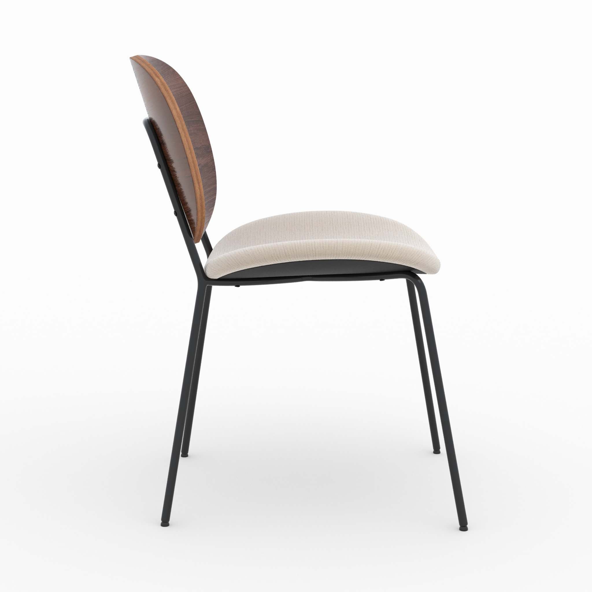 Lot de 2 chaises en tissu beige chiné et bois - Simone