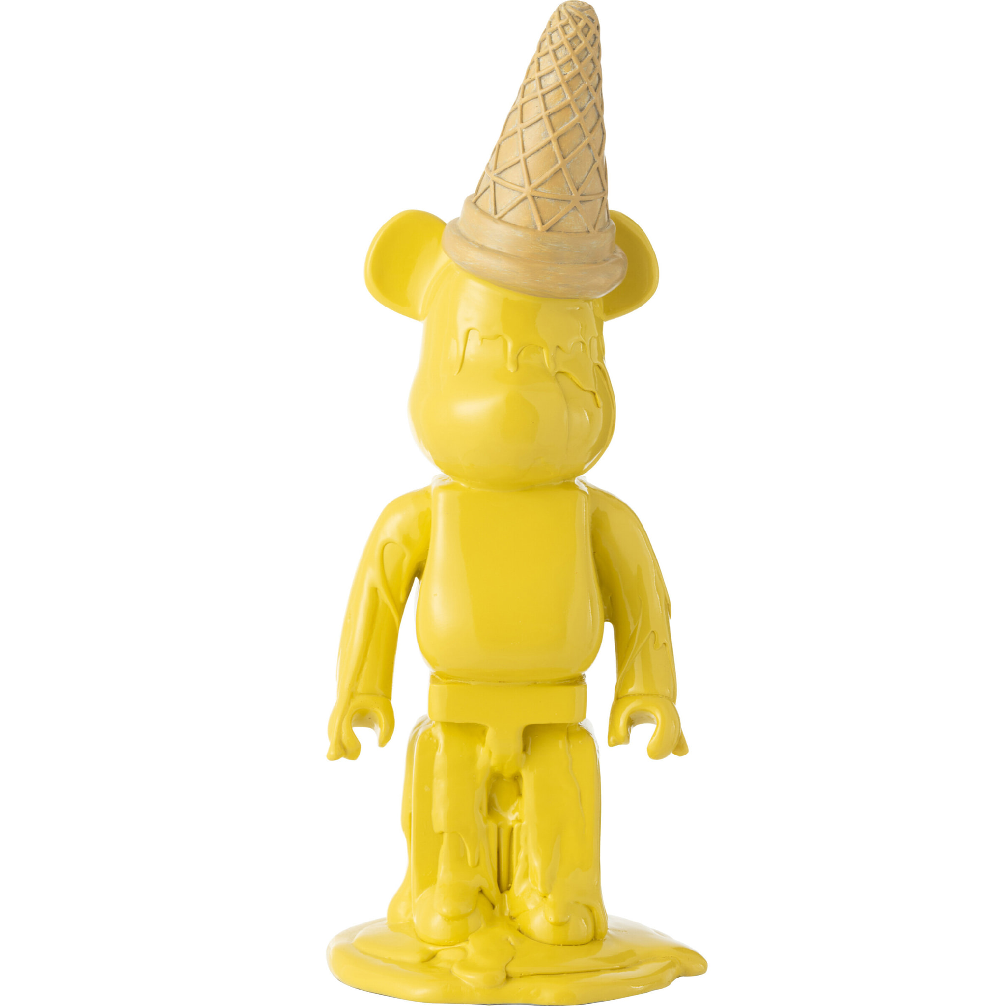 J-Line décoration Ours Cornet Glace - polyrésine - jaune