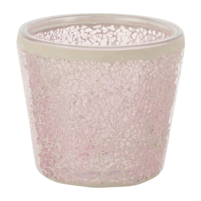 J-Line bougeoir Mosaïque Conique - verre - rose