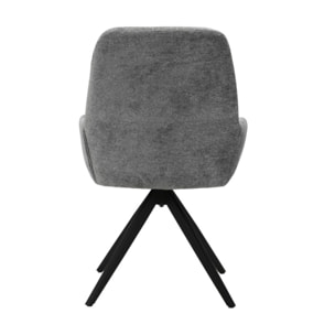 Chaise rotative 360 avec accoudoirs et pieds métal - 2 coloris - OSMAN