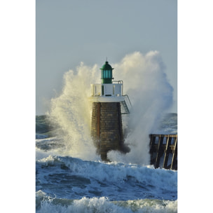 Tableau tempête sur le phare Toile imprimée