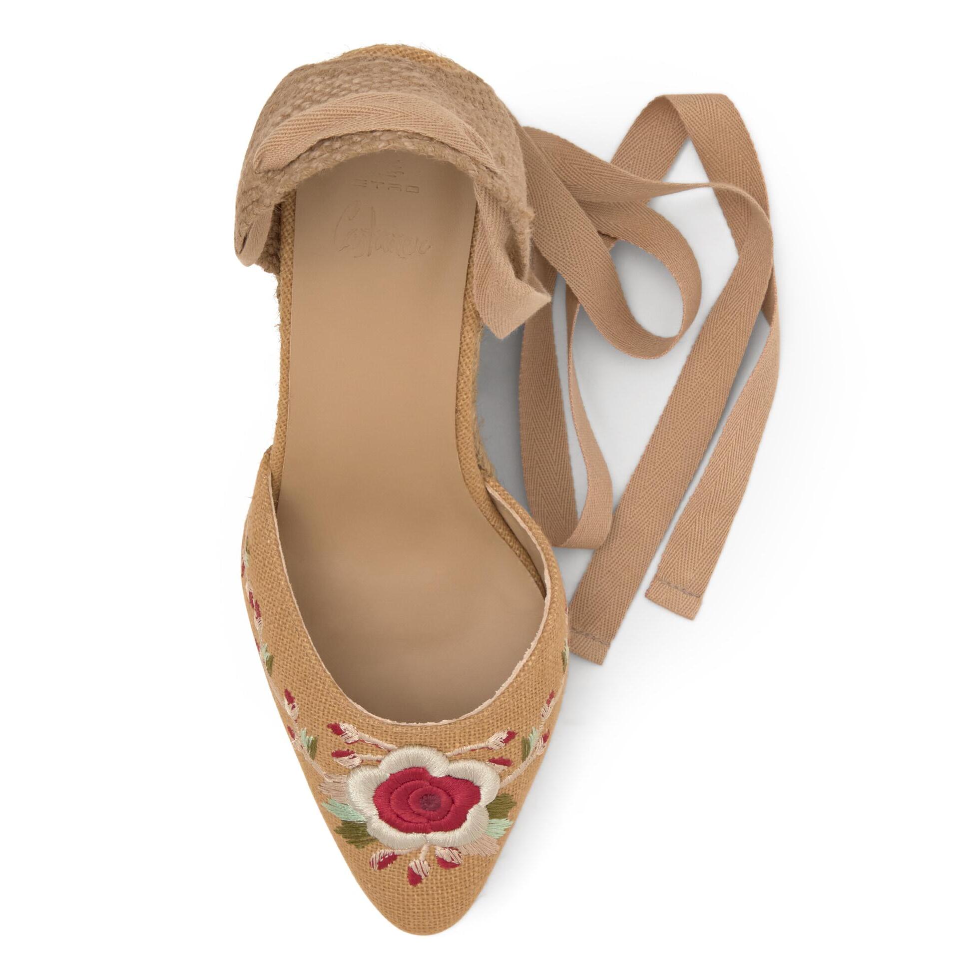 Alpargata de cuña Joyce con el icónico bordado en lino by ETRO