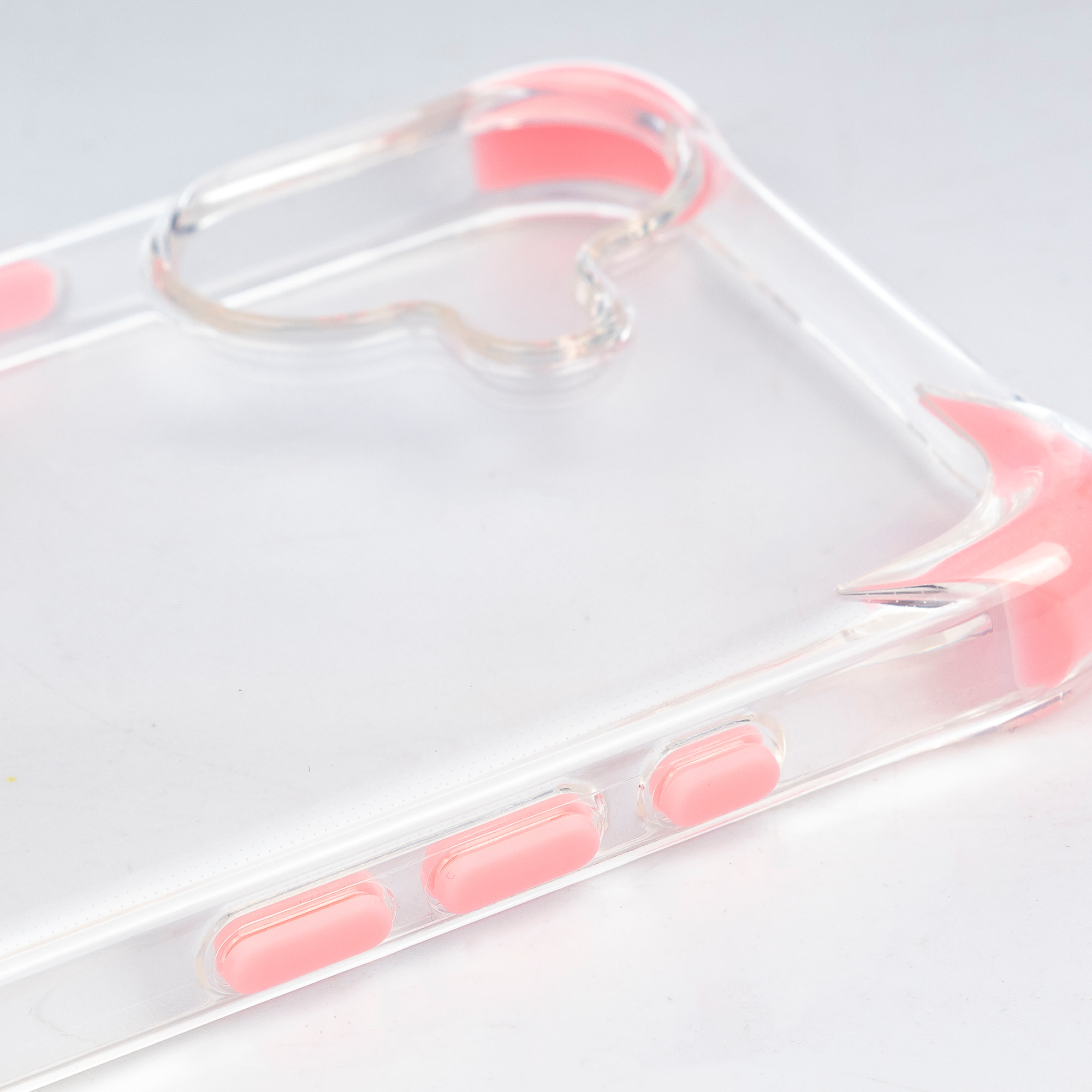 Custodia trasparente con rilievo protettivo per fotocamera, angoli rinforzati rosa, antiurto e antimanchie Magsafe per iPhone 17.