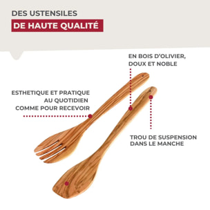 Couverts à salade Fackelmann Édition Bois d'olivier