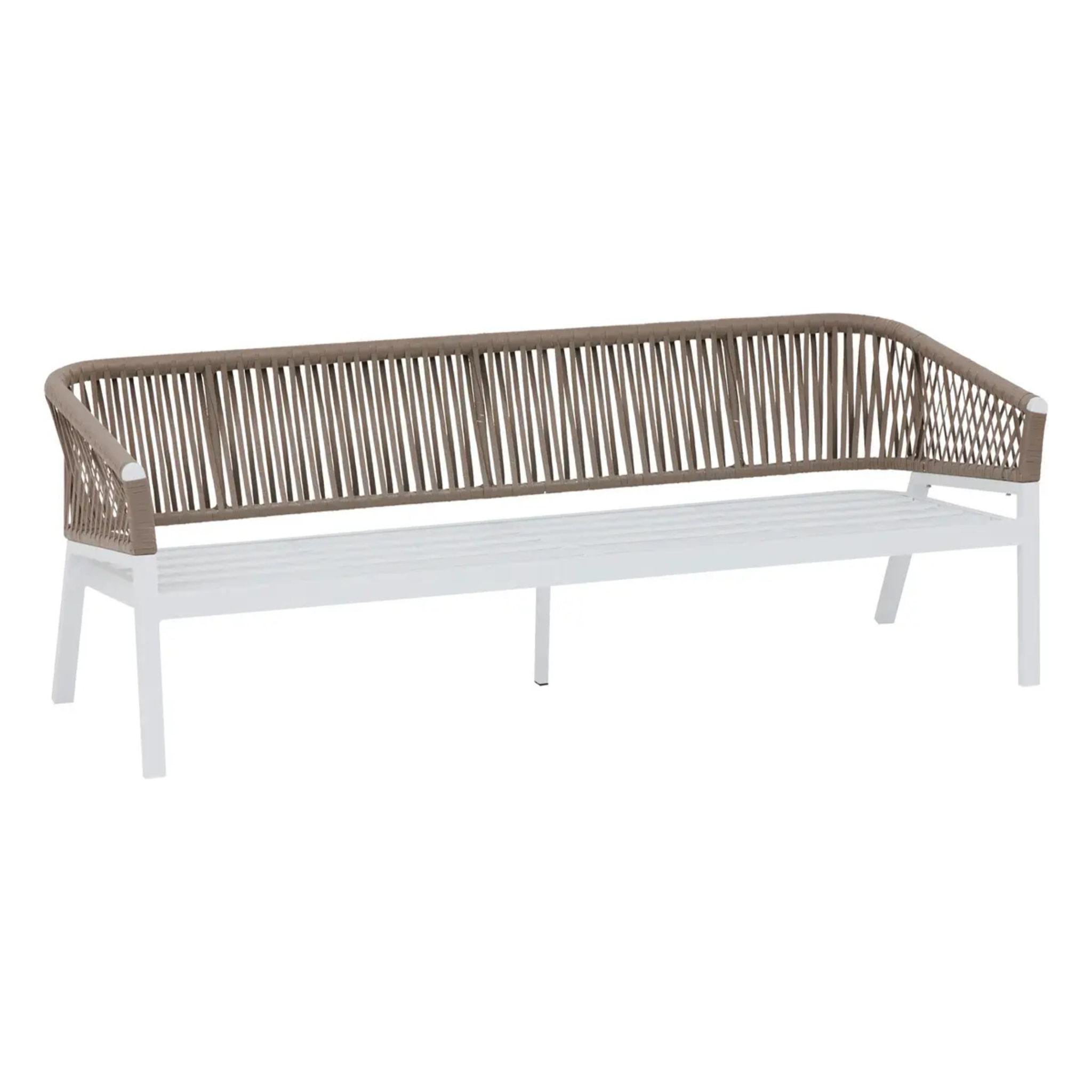 Salon de jardin "Oriengo" taupe & blanc 5 places en aluminium traité époxy