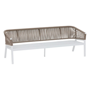 Salon de jardin "Oriengo" taupe & blanc 5 places en aluminium traité époxy