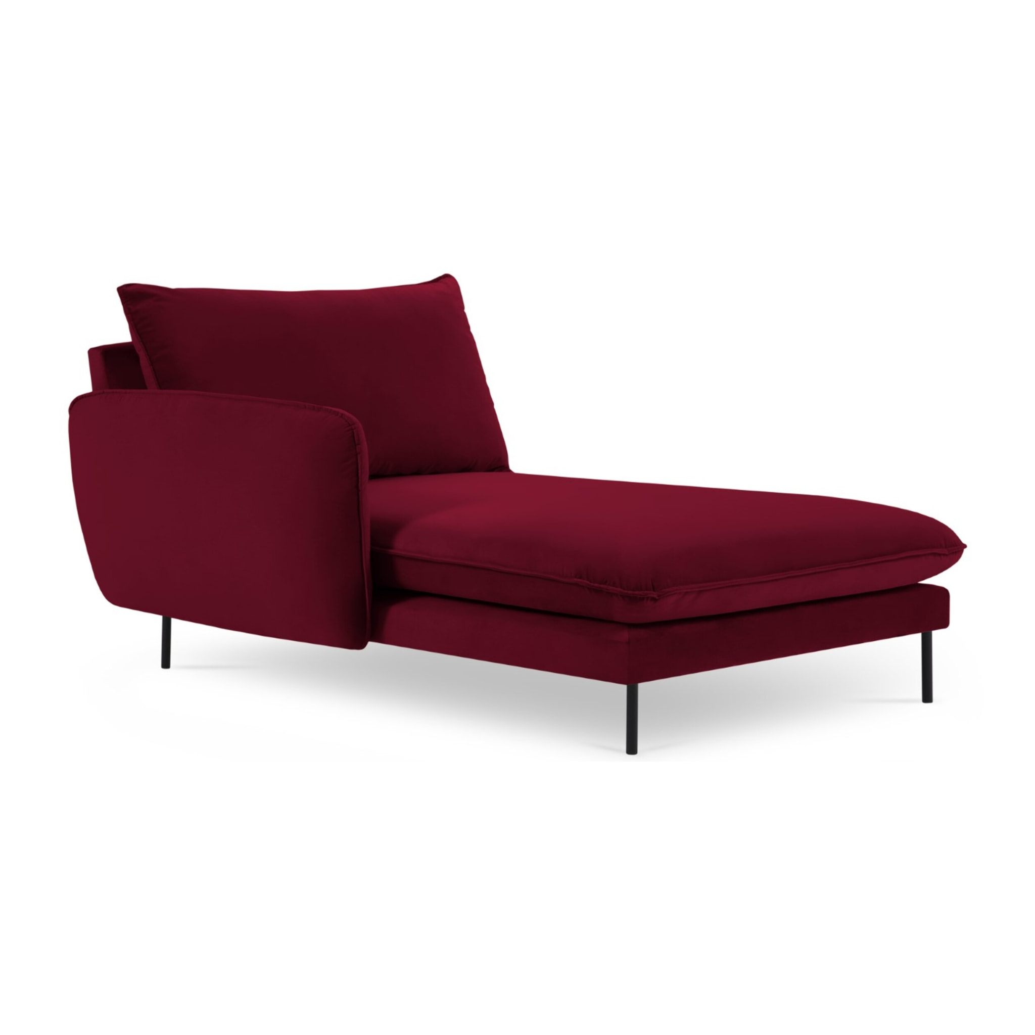 Méridienne gauche "Vienna" en velours rouge