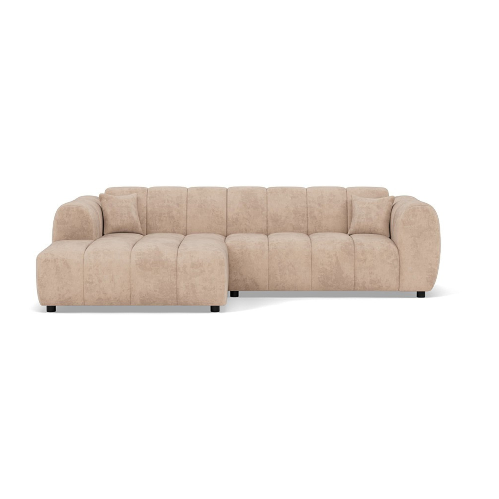 Curtis - canapé d'angle gauche 4 places en simili - Beige
