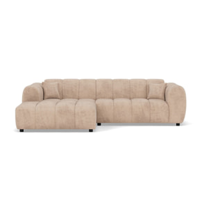 Curtis - canapé d'angle gauche 4 places en simili - Beige