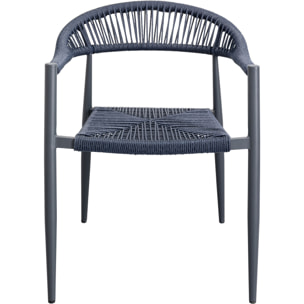 Chaise de jardin avec accoudoirs Palma bleue Kare Design