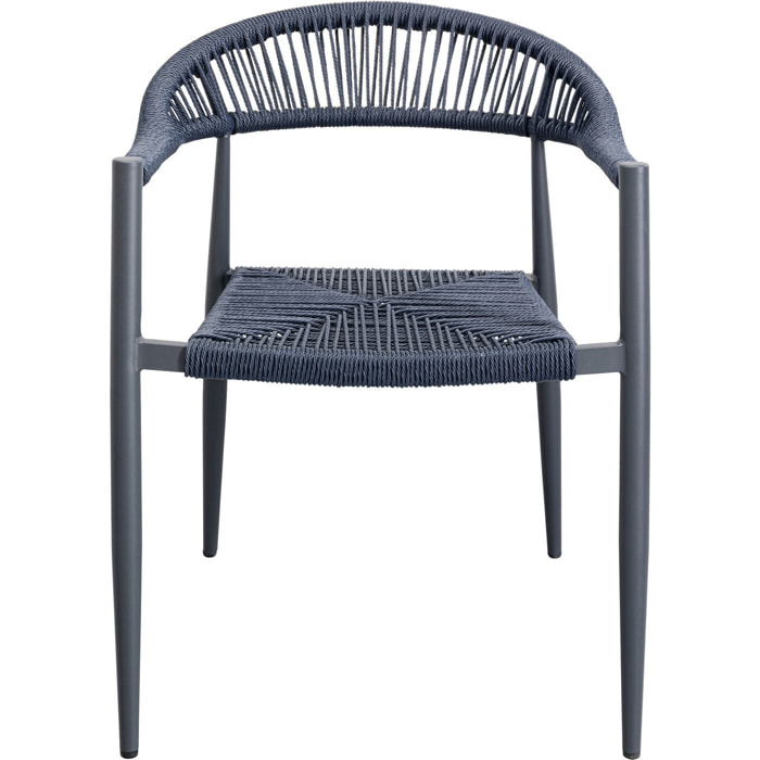 Chaise de jardin avec accoudoirs Palma bleue Kare Design