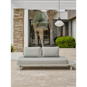 IRUN - Salon de jardin d'angle 6 places en corde tissée et aluminium