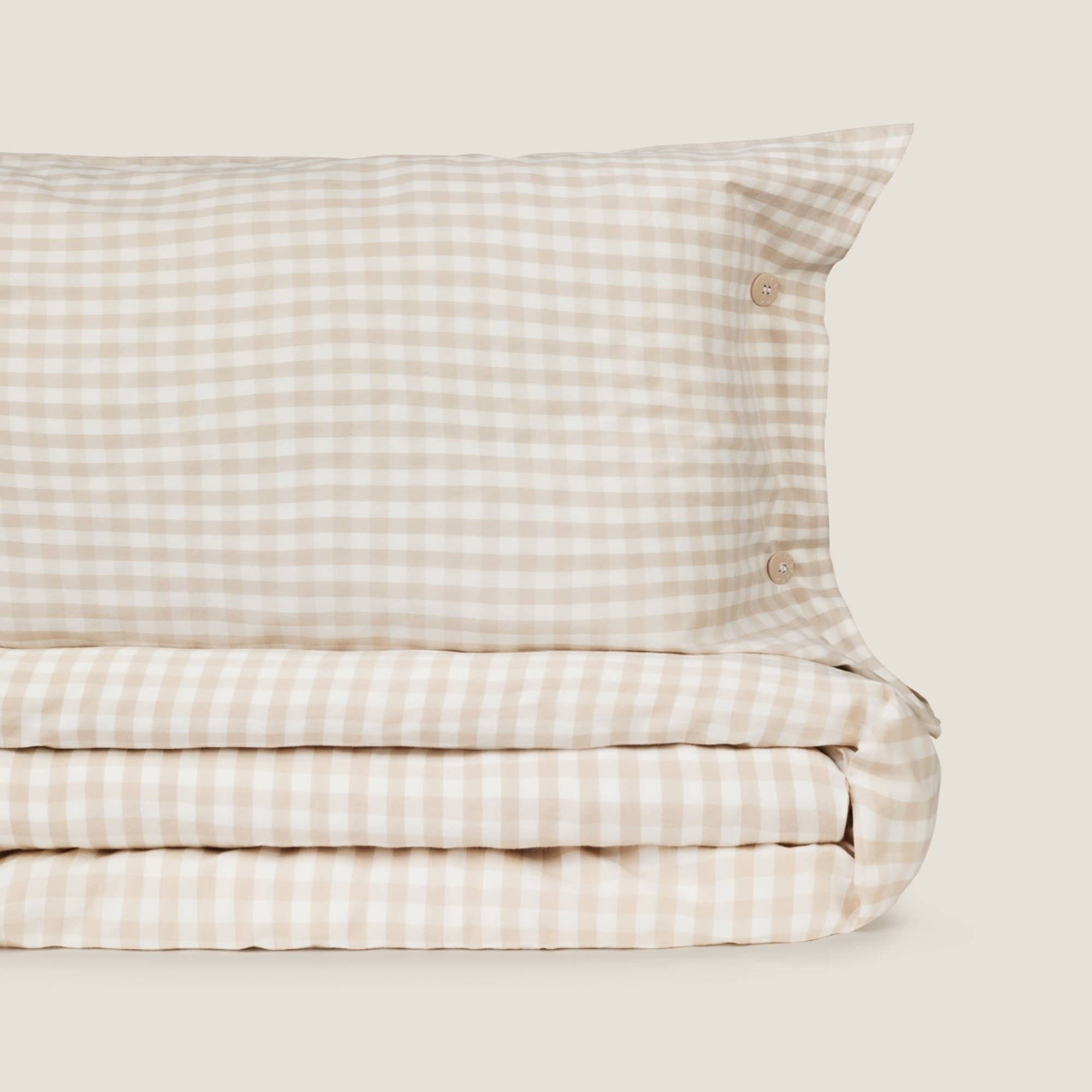 Funda nórdica algodón cuadros Kimcuad color gris piedra