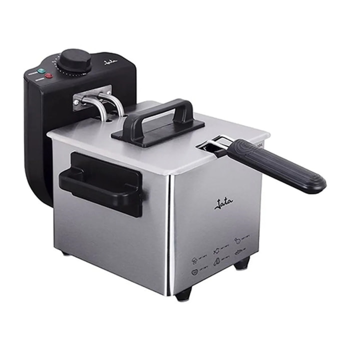 Freidora aceite JATA FR115 de 1,5 litros. Temperatura regulable. Cuba extraíble. Fácil limpieza