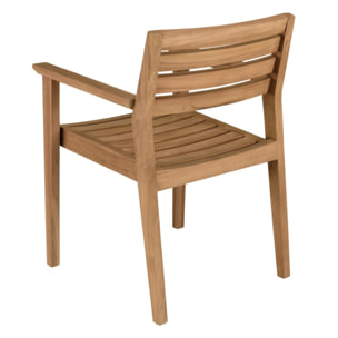 KALLY - Lot de 2 fauteuils de jardin en bois teck