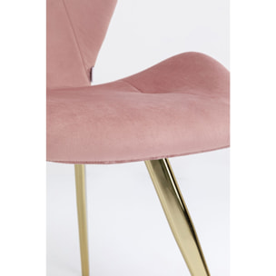 Chaise Viva velours rose et or Kare Design