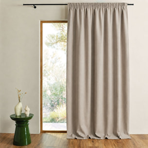 Rideau 100% occultant double face galon fronceur MIDNIGHT - Taupe