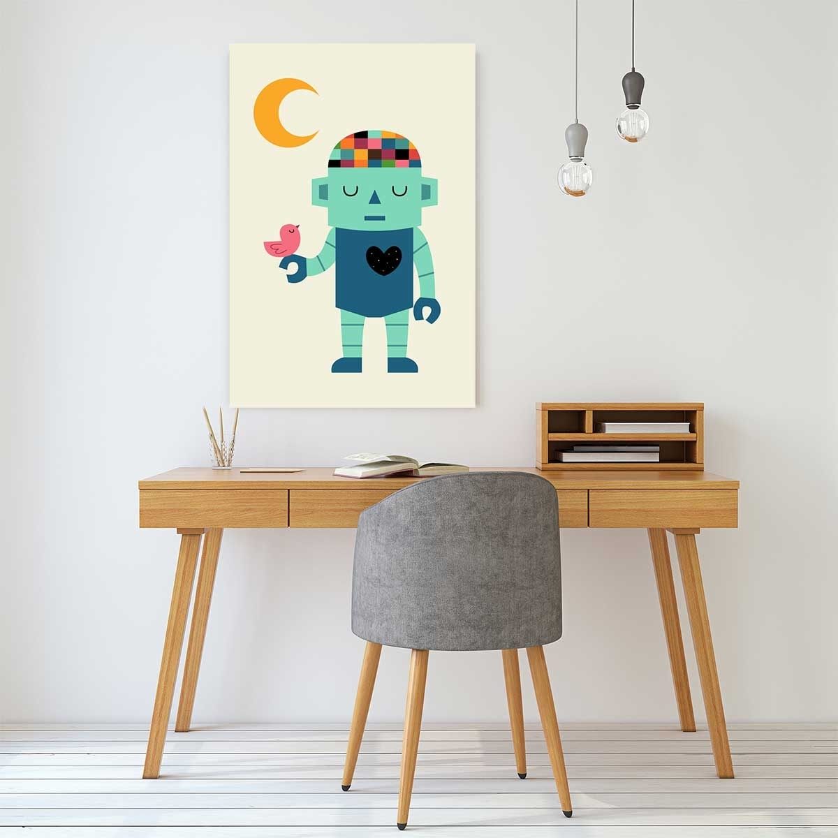 Tableau coeur de robot Toile imprimée