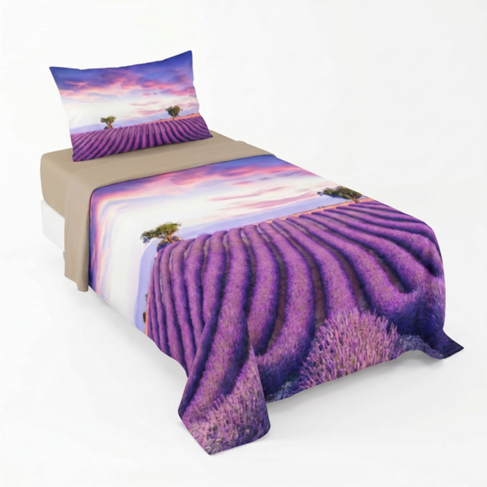 Completo lenzuola singolo in cotone con stampa alta qualità, set letto con lenzuolo sopra, sotto con angoli e federa, morbido e traspirante per pelli sensibili, colori brillanti e resistenti ai lavaggi, certificato OEKO-TEX, comfort quotidiano
